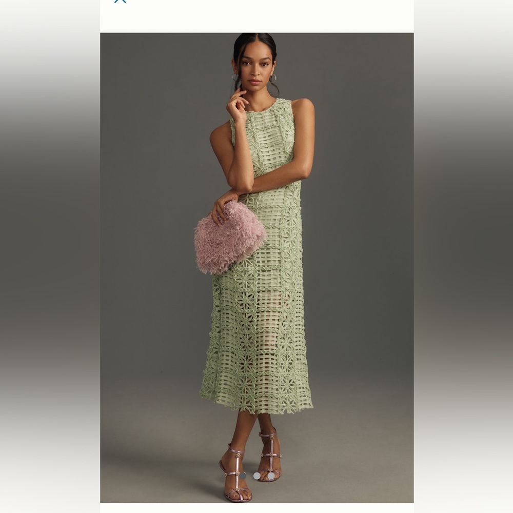 Endless Rose Lace Midi Dress in Sage from Anthropologie